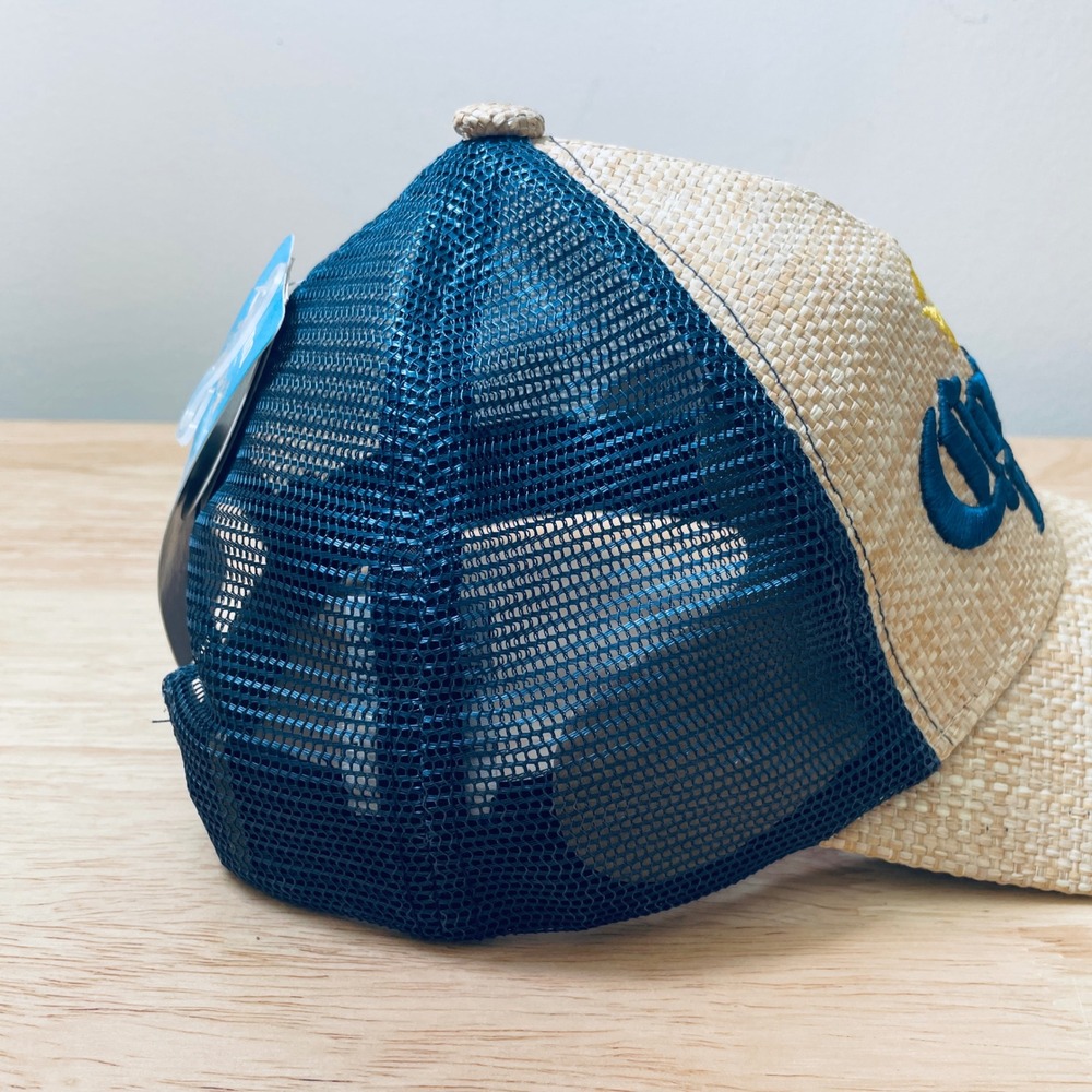 Corona Extra Straw Trucker Hat Navy Mesh Snapback with Built-in Bottle Opener - Picture 4 of 10